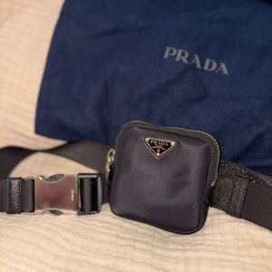 Prada Re-Nylon Belt Bag Mini Pouch 2CN075 Black Authentic w/ COA & Dust Bag